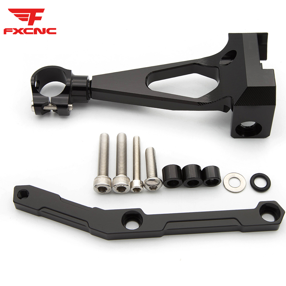 Steering Damper Stabilizer Kit Cnc - ヤマハ MT09 FZ09 2013-2020 CNC アルミオートバイステアリングダンパースタビライザーブラケット取付サポートキットホルダー